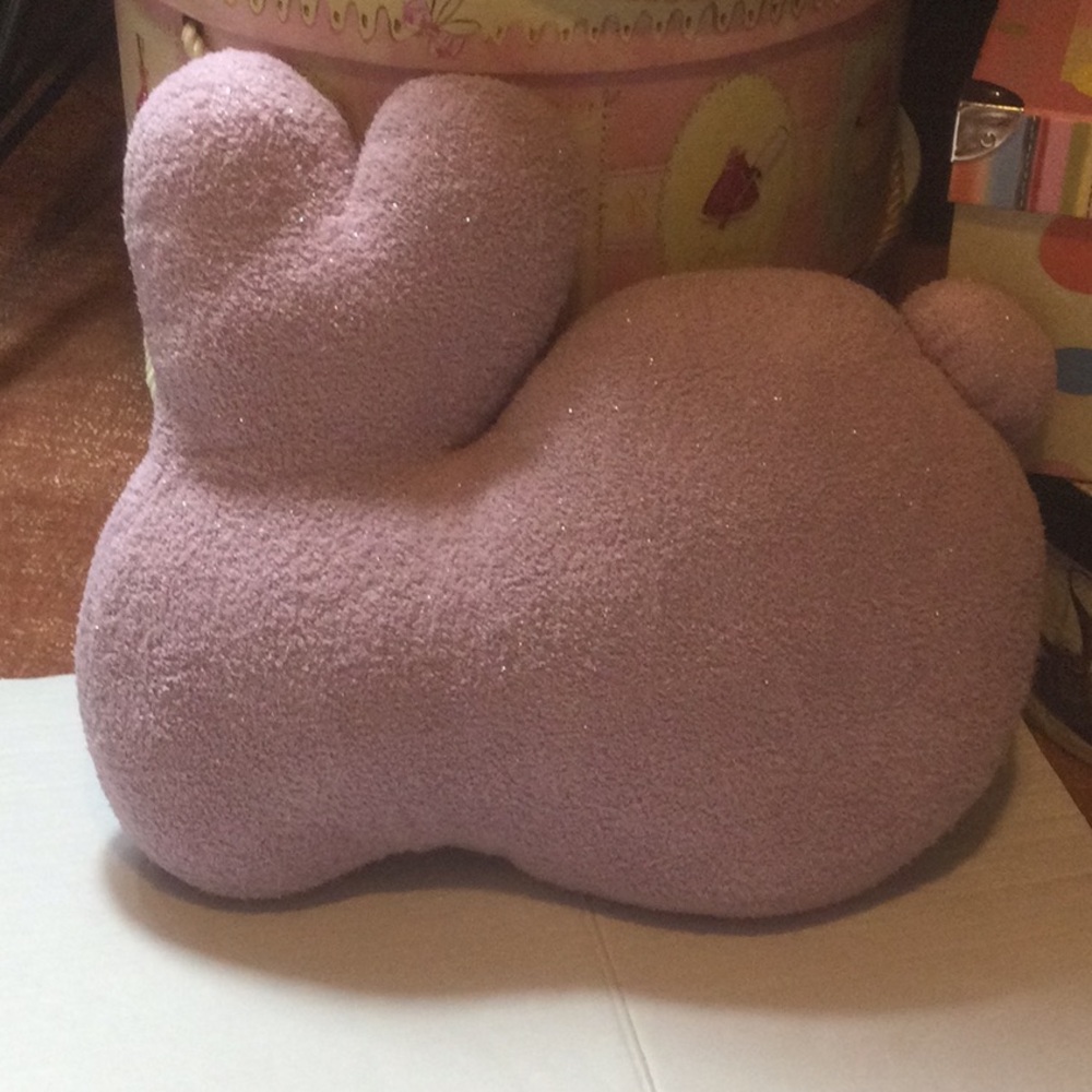 Plush Bunny Pillow - Dusty Pink